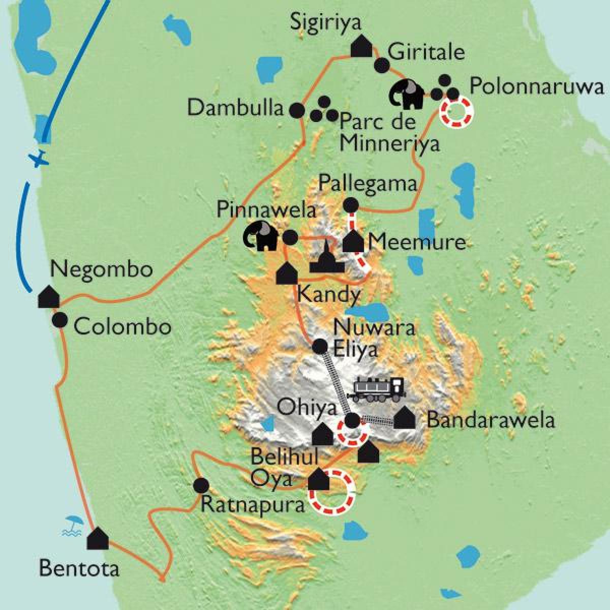 Շրի-Լանկա քարտեզի վրա Сигирии